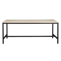 RO EVERETT DINING TABLE WHITEWASH/BLACK